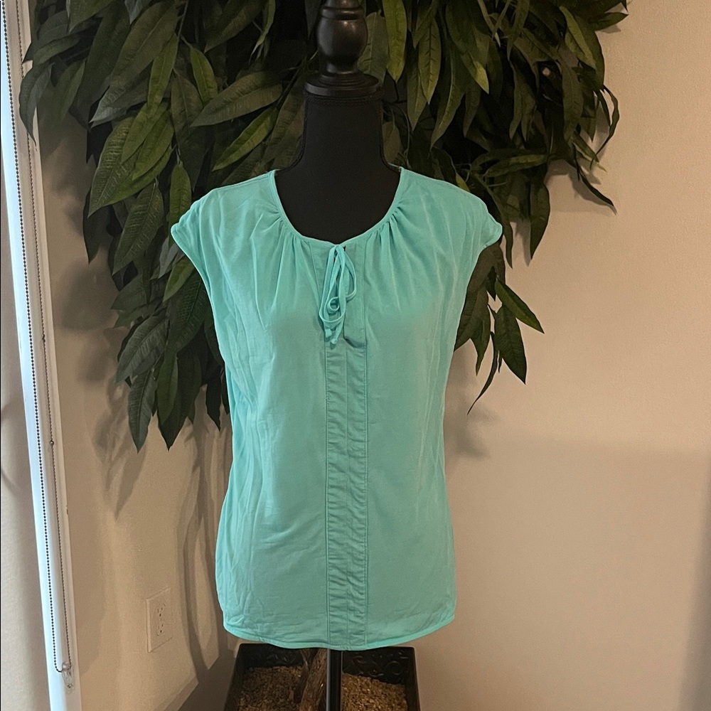 Worthington Aqua Cap Sleeve Blouse